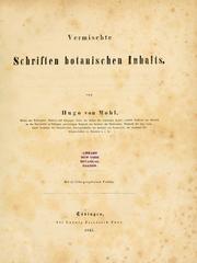 Cover of: Vermischte Schriften botanischen Inhalts