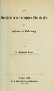 Verhaltnis der deutschen Philosophie zur nationalen Erhebung