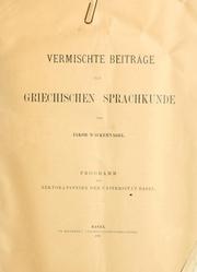 Cover of: Vermischte Beiträge zur griechischen Sprachkunde