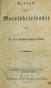 Cover of: Versuch einer Moralphilosophie. by Carl Christian Erhard Schmid