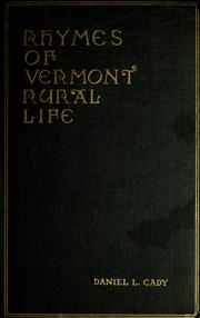 Cover of: Rhymes of Vermont rural life by Daniel L. Cady
