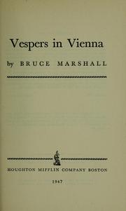 Cover of: Vespers in Vienna.