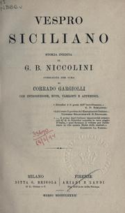 Cover of: Vespro Siciliano by Giovanni Battista Niccolini