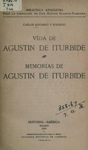 Cover of: Vida de Agustin de Iturbide.: Memorias de Agustin de Iturbide.