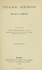Cover of: Village sermons preached at Whatley. by Richard William Church