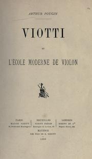 Viotti et l'école moderne de violon by Arthur Pougin