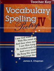 Cover of: Vocabulary, spelling, poetry IV by James A. Chapman