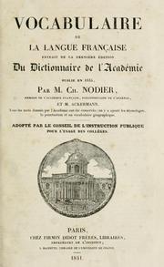 Cover of: Vocabulaire de la langue française: extrait de la dernière édition du Dictionnaire de l'Académie publiée en 1835