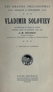 Cover of: Vladimir Soloviev. Introduction et choix de textes traduits pour la première fois