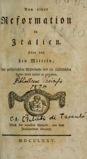 Cover of: Von einer Reformation in Italien by Pilati, Carlo Antonio