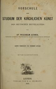 Cover of: Vorschule zum Studium der kirchlichen Kunst des deutschen Mittelalters