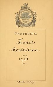 Cover of: ... A votre tour, messieurs, donnez-nous votre livre rouge by France. Assemblée nationale législative (1791-1792)