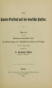 Cover of: Von Kants Einfluss auf die deutsche Kultur