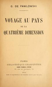 Cover of: Voyage au pays de la quatrième dimension