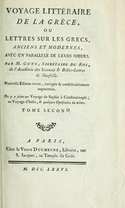 Cover of: Voyage littéraire de la Grèce by Pierre Augustin Guys