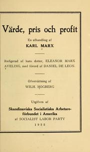 Cover of: Värde, pris och profit