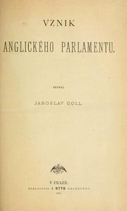 Cover of: Vznik anglického parlamentu
