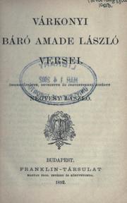 Cover of: Várkony báró Amade László versei