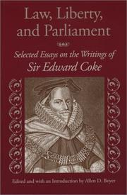 Cover of: Law, Liberty, and Parliament: Selected Essays on the Writings of Sir Edward Coke