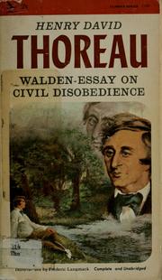 Cover of: Walden, and "Civil disobedience" by Henry David Thoreau