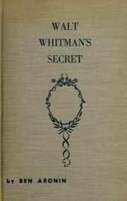 Cover of: Walt Whitman's Secret by Ben Aronin