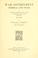 Cover of: War government, federal and state, in Massachusetts, New York, Pennsylvania and Indiana, 1861-1865