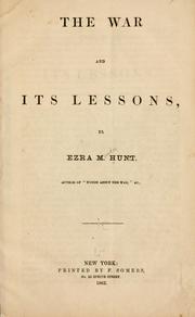 Cover of: war and its lessons