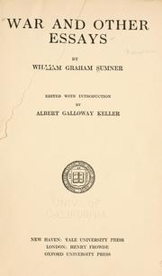 Cover of: War, and other essays by William Graham Sumner
