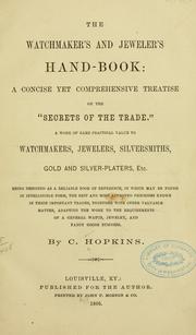 The watchmaker's and jeweler's hand-book by C Hopkins