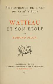 Cover of: Watteau et son école.
