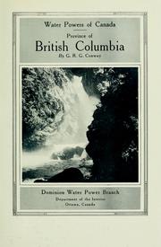 Cover of: Water powers of Canada: province of British Columbia