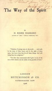 Cover of: The way of the Spirit by H. Rider Haggard