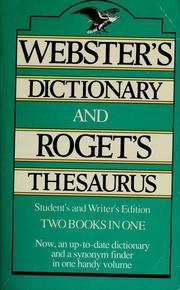 Cover of: Webster's dictionary and roget's thesaurus.
