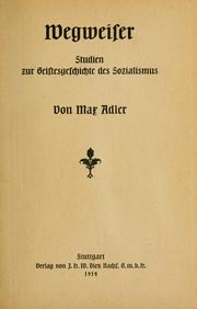 Cover of: Wegweiser: Studien zur Geistesgeschichte des Sozialismus