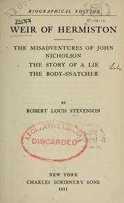 Cover of: Weir of Hermiston, and other stories
