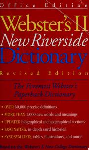 Cover of: Webster's II new Riverside dictionary.