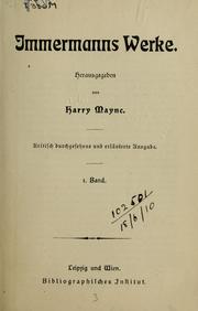 Cover of: Werke.: Hrsg. von Harry Maync.