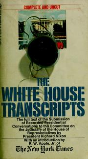 Cover of: The White House transcripts by Nixon, Richard M.