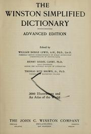 Cover of: The Winston simplified dictionary by edited by William Dodge Lewis, Henry Seidel Canby, Thomas Kite Brown.