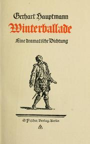 Cover of: Winterballade by Gerhart Hauptmann