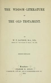 Cover of: The wisdom-literature of the Old Testament.
