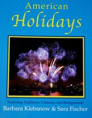 Cover of: American Holidays by Barbara Klebanow, Sara Fischer