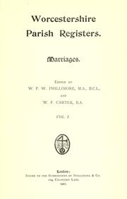 Cover of: Worcestershire parish register.