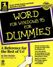 Cover of: Word for Windows 95 for dummies