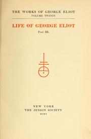 Cover of: The works of George Eliot. by George Eliot