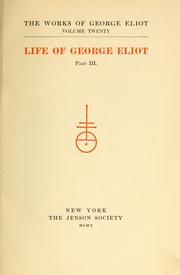 Cover of: The works of George Eliot. by George Eliot, George Eliot