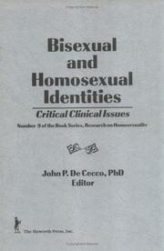 Cover of: Bisexual and homosexual identities: critical clinical issues
