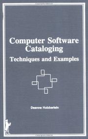 Cover of: Computer software cataloging: techniques and examples
