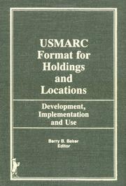 Cover of: The Usmarc Format for Holdings and Locations | Barry B. Baker