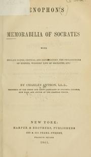 Cover of: Xenophon's Memorabilia of Socrates by Xenophon